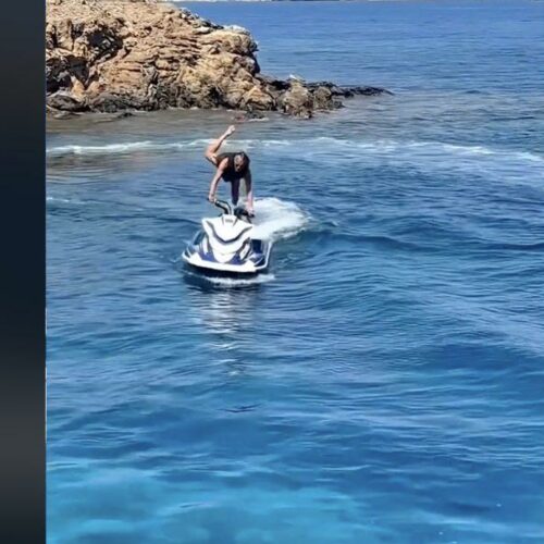 Ηλίας Ψινάκης: Τα ακροβατικά πάνω σε jet ski (vid)